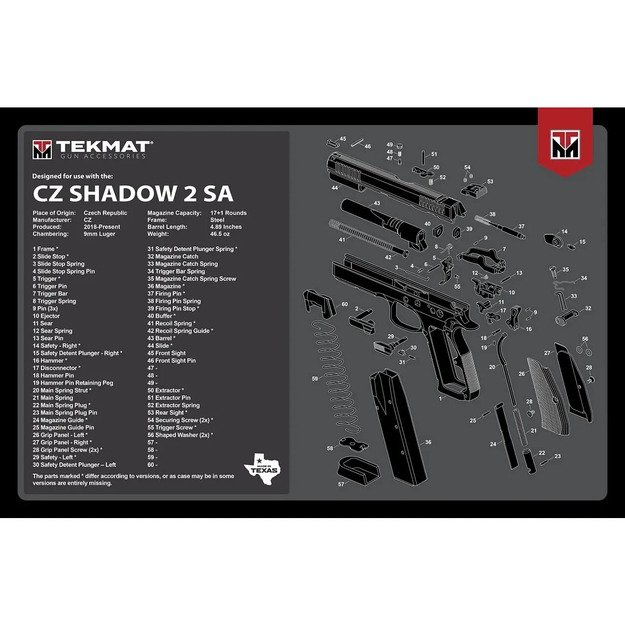 TekMat CZ SHADOW 2 SA Gun Cleaning Mat
