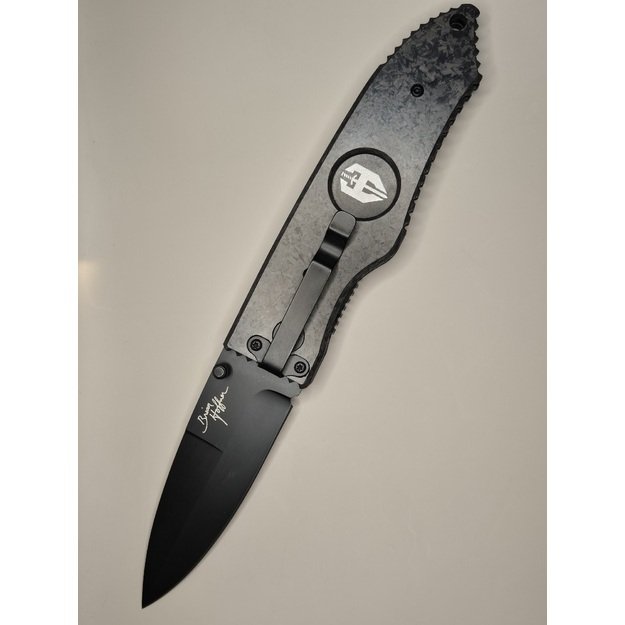 3.5″ Hoffner “SNAP” sulankstomas peilis (Smooth Edge, Carbon Fiber 3D Handle, Black)