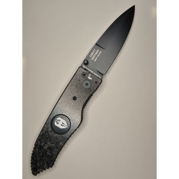 3.5″ Hoffner “SNAP” sulankstomas peilis (Smooth Edge, Carbon Fiber 3D Handle, Black) 1