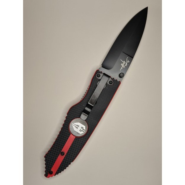 3.5 Hoffner "SNAP" Black Smooth Blade/ Thin Red Line Grips
