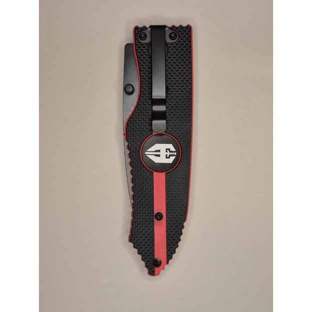 3.5 Hoffner "SNAP" Black Smooth Blade/ Thin Red Line Grips 2