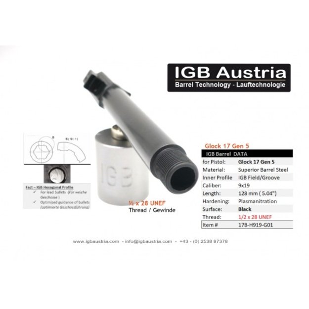 Sriegtas vamzdis Glock 17 GEN5 9x19 1