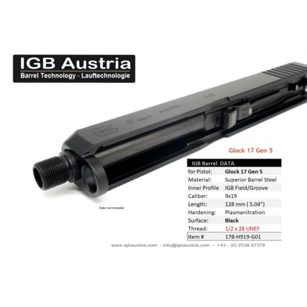 Sriegtas vamzdis Glock 17 GEN5 9x19 2