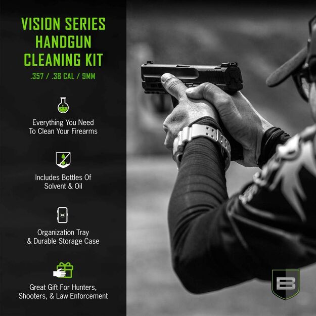 Breakthrough Clean Technologies Vision Series Pistoleto valymo rinkinys, 357, .38 Caliber & 9mm