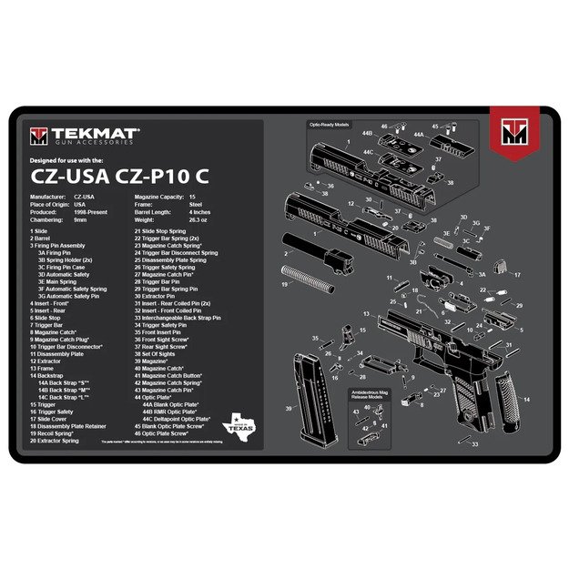 TekMat CZ P10-C Gun Cleaning Mat 2