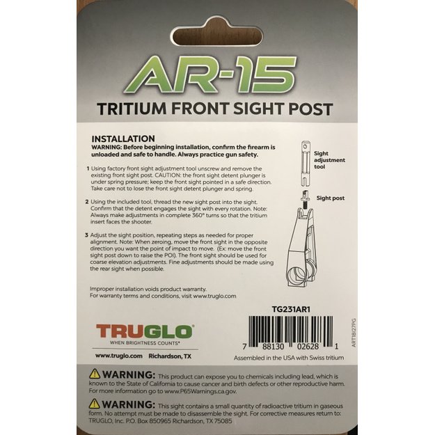 TRUGLO AR-15 TRITIUM FRONT SIGHT